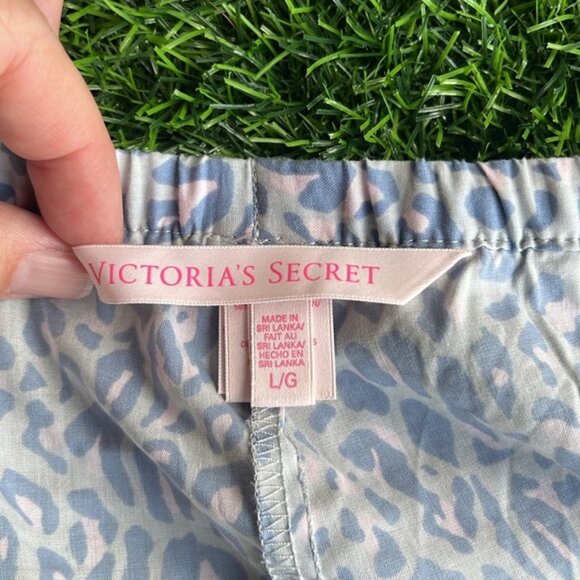 VICTORIAS SECRET Leopard Print Pajama Shorts size large - Picture 3 of 7